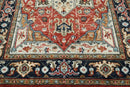 6x9 LoomBloom Ivory, Red Hand Knotted 100% Wool Turkish Oushak Arts & Crafts Oriental Area Rug