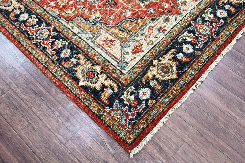 6x9 LoomBloom Ivory, Red Hand Knotted 100% Wool Turkish Oushak Arts & Crafts Oriental Area Rug