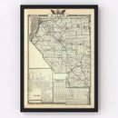Vintage Map of St. Clair County, Illinois 1876