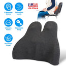 Lumbar Support Pillow For Office Chair Car Seat Home Dining Chair Soft Memory Foam Back Support Cushion With Vibration Washable Cover Elastic Strap Ba