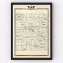 Vintage Map of Jefferson County, Illinois 1876