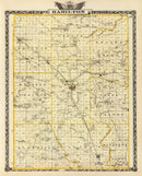 Vintage Map of Hamilton County, Illinois 1876