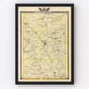 Vintage Map of Hamilton County, Illinois 1876