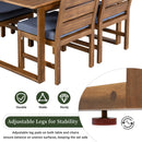 U_STYLE Farmhouse 5-Piece Outdoor Patio Dining Set with Adjustable Legs by HouseOfZazla