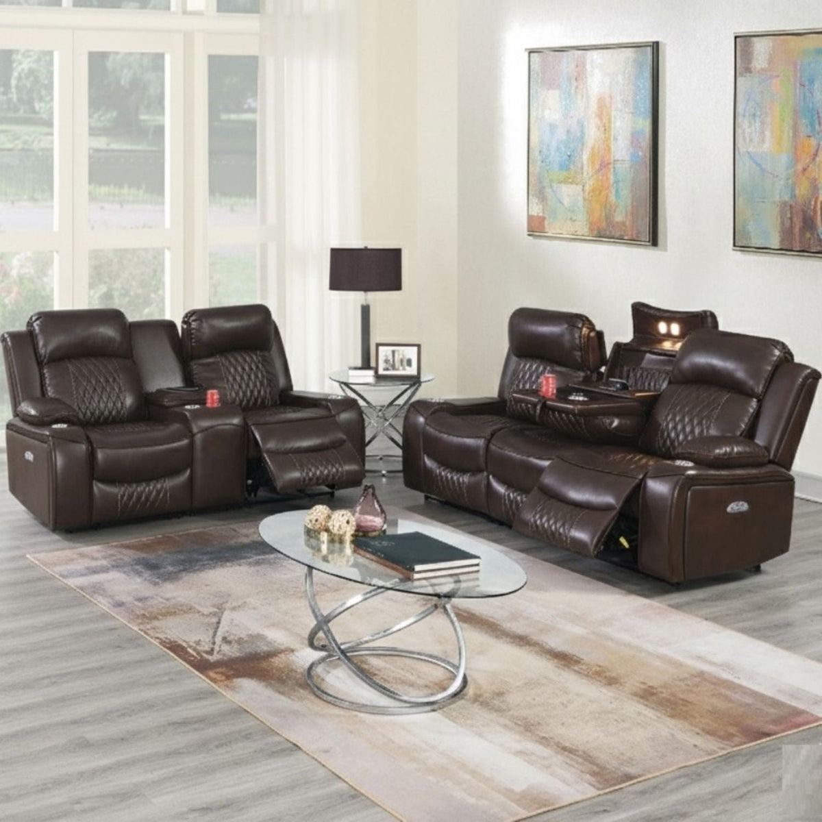 Power Motion Living Room Set With USB Port, Adjustable Headrest, Cup Holder, photo 15 of 28
