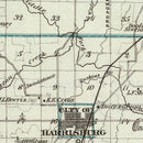 Vintage Map of Saline County, Illinois 1876