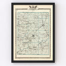 Vintage Map of Saline County, Illinois 1876