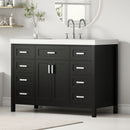 Bathroom Vanity With Sink, 2 Doors 8 Drawers, Soft Close System, Classic Design