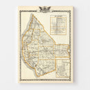 Vintage Map of Monroe County, Illinois 1876