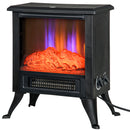 17" Electric Fireplace Stove with Two Heating Modes, Freestanding Fire Place Heater with Realistic Logs LED Flame, Adjustable Temperature, Overheat Protection, 750W/1500W, Black