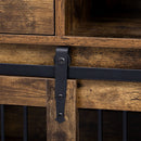 Furniture Style 2 In 1 Pet Friendly Dog Crate Composite Desk Hutch - Rustic Brown by HouseOfZazla
