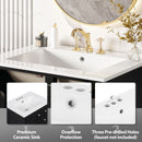 Bathroom Vanity With Integrated Basin, Soft Close Drawers, Door Mounted Double Layer Shelf by Unique Piece Furniture