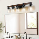 35" Rustic 5-Light Vanity Light, Industrial Bathroom Lighting Fixture