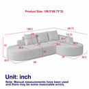 Modern Curved Sofa, L-Shaped Modular Sectional Set With 3 Pillows by HouseOfZazla