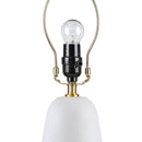 Textured Ceramic Table Lamp with Fluted Fabric Shade - White