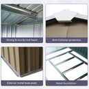 8Ft x 10Ft Outdoor Metal Storage Shed With Metal Floor Base, With Window - Gray by HouseOfZazla