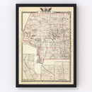 Vintage Map of Jackson County, Illinois 1876