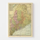 Vintage Map of Maine 1909