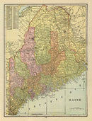 Vintage Map of Maine 1909