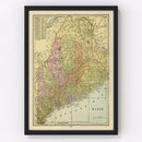 Vintage Map of Maine 1909