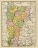 Vintage Map of Vermont 1909