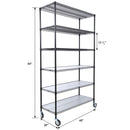 6 Tier 6000Lbs Capacity Nsf Metal Shelf Wire Shelving Unit, Heavy Duty Adjustable Storage Rack With Wheels & Shelf Liners For Commercial Grade Utility Steel Storage Rack by HouseOfZazla