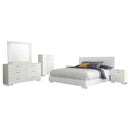August - 6 Piece Queen Panel Bedroom Set With LED Lighting - White by HouseOfZazla