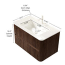 Noor 36" Bathroom Vanity with Sink, Wall-Mounted Floating Plywood Cabinet with 2 Drawers by HouseOfZazla