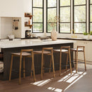Sven - Modern Minimalist Low Back Counter Stool - Dark Brown Walnut by HouseOfZazla