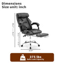 Executive Office Chair With Foot Rest, Adjustable Height - Black by HouseOfZazla