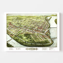 Vintage Map of Holyoke, Massachusetts 1877