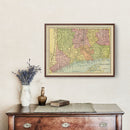 Vintage Map of Connecticut 1909