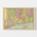 Vintage Map of Connecticut 1909