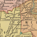 Vintage Map of Connecticut 1909