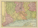 Vintage Map of Connecticut 1909