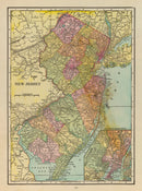 Vintage Map of New Jersey 1909