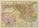 Vintage Map of Maryland & Delaware 1909