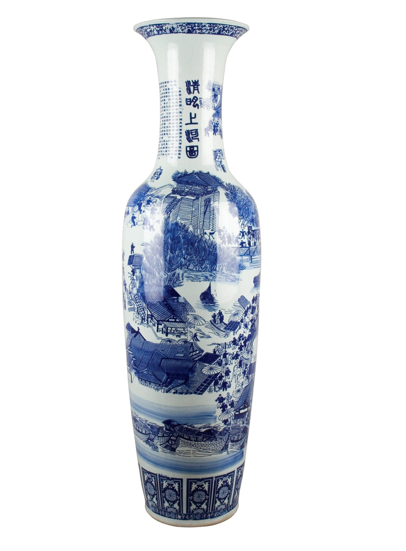 Lovecup Blue & White 56''Tall Porcelain Vase L220