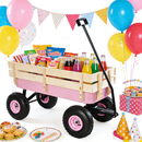 Outdoor All Terrain Garden Wagon with Wooden Railings and Pneumatic Tires by HouseOfZazla