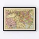 Vintage Map of Maryland & Delaware 1909