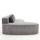 110.2" * 62" Boneless Sectional Curved Sofa with 5 Pillows