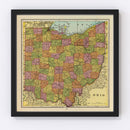 Vintage Map of Ohio 1909