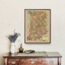 Vintage Map of Indiana 1909
