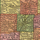 Vintage Map of Indiana 1909