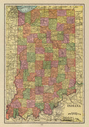 Vintage Map of Indiana 1909