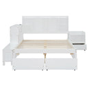 Platform Bed With Multi Functional Storage Space, Nightstand, 2 Drawers, USB Ports And Desk by Unique Piece Furniture