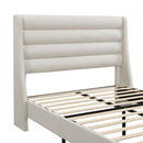 Modern Upholstered Platform Bed With Wave Shaped Headboard by HouseOfZazla