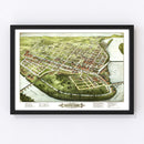 Vintage Map of Holyoke, Massachusetts 1877