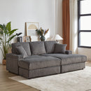 3 Seater Sofa With 2 Ottomans For Living Room by HouseOfZazla