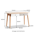 Computer Desk Large Size Office Desk With 2 Drawers, Modern Simple Style PC Table With Gap Design For Home Office - White / Gray by HouseOfZazla